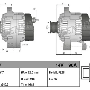 Jetzt Kaufen DENSO Generator (DAN1487) KFZ-7073994
