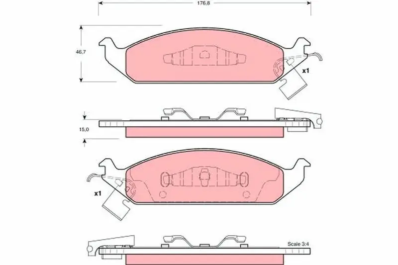 Preis Gesenkt TRW Bremsbelagsatz, Scheibenbremse (GDB4016) KFZ-7074227